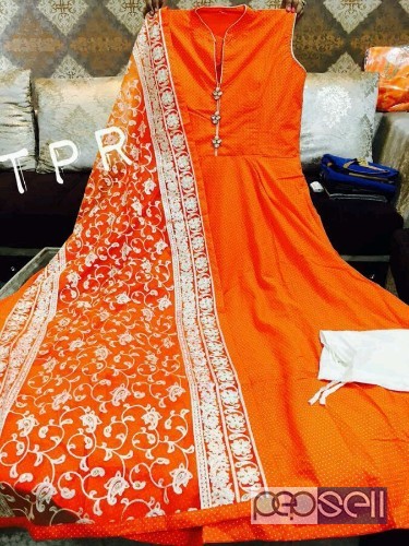 elegant latest designer tpr silk gowns with bottom and designer dupatta available 0 