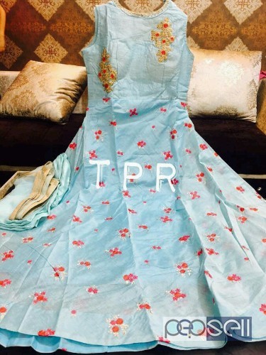 elegant latest designer tpr silk gowns with bottom and designer dupatta available 3 