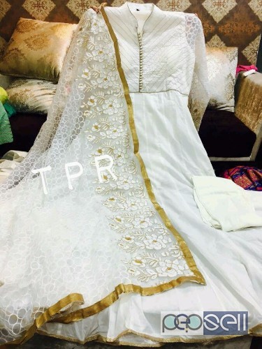 elegant latest designer tpr silk gowns with bottom and designer dupatta available 5 