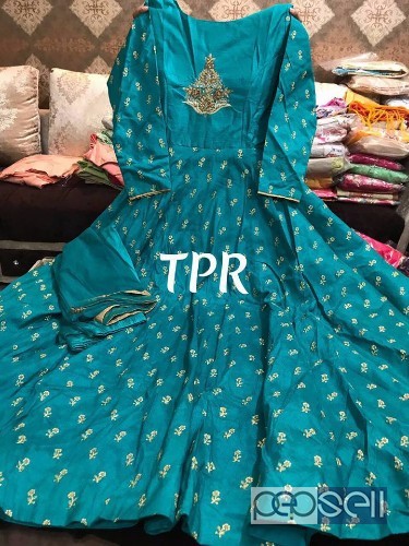 elegant tpr silk embrodiered gowns and silk crop top with bottom and skirt and designer dupatta available 0 