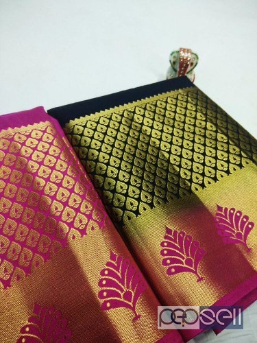 elegant rajtilak tussar silk sarees with leaf design and contrast border with pallu and blouse 3 