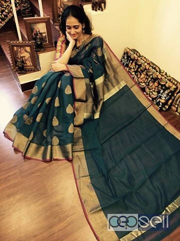 elegant latest designer khadi silk cotton sarees with running blouse available 0 