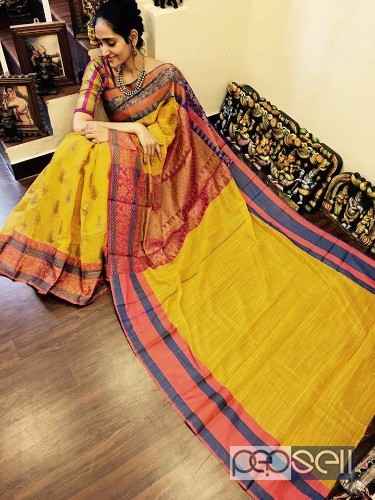 elegant latest designer khadi silk cotton sarees with running blouse available 1 