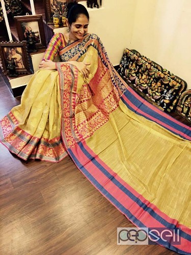 elegant latest designer khadi silk cotton sarees with running blouse available 3 
