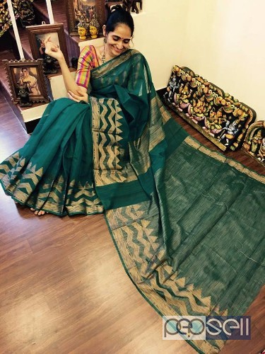 elegant latest designer khadi silk cotton sarees with running blouse available 4 