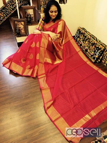 elegant latest designer khadi silk cotton sarees with running blouse available 5 