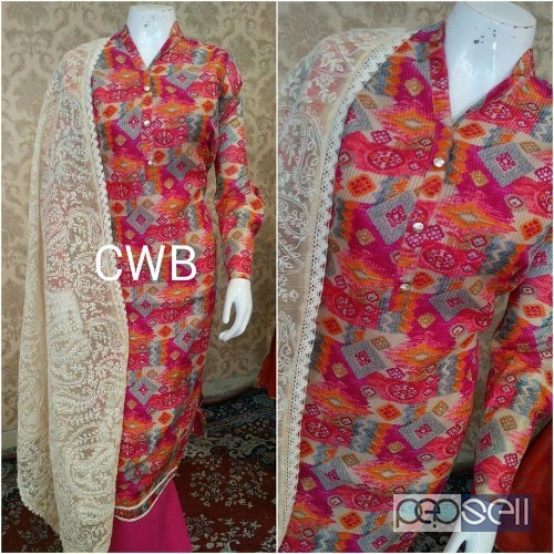 elegant  cwb chanderi silk suits with cotton bottom and soft net embroidery dupatta 3 