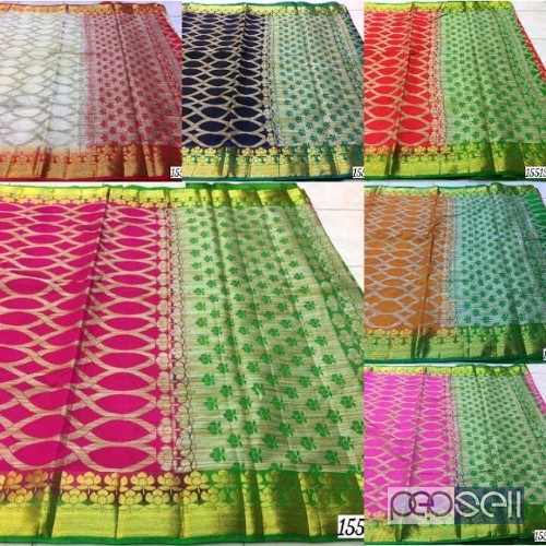 elegant organza silk sarees with contrast pallu and blouse available 2 