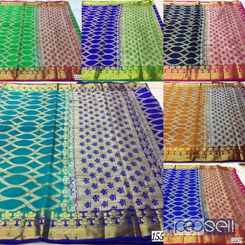 elegant organza silk sarees with contrast pallu and blouse available 3 