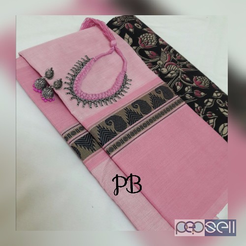 PB brand chettinad cotton sarees with kalamkari blouse 3 