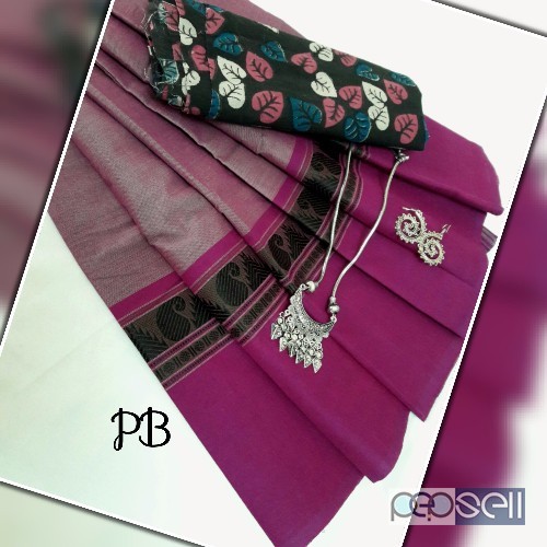 PB brand chettinad cotton sarees with kalamkari blouse 5 