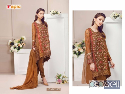 elegant fepic rosemeen pret georgette pakistani suits with nazneen dupatta available 0 