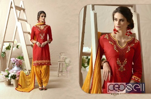 elegant kessi patiala house 57 pure cotton satin embrodiered suits with nazneen dupatta 4 