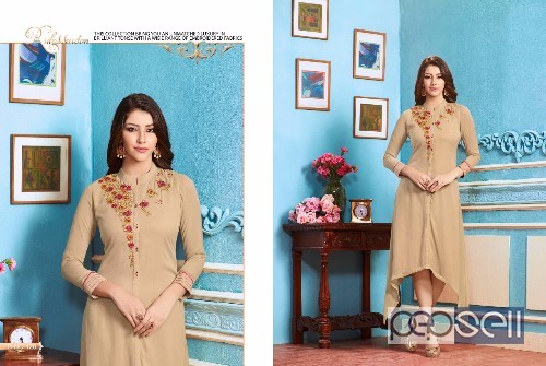 magnificent kajree paisley embroidered georgette fashionable kurtis available 2 