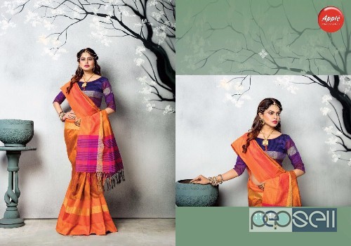 elegant apple sambhalpuri vol 1 plain silk border sarees with blouse piece avaialble 2 
