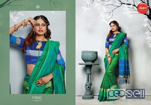 elegant apple sambhalpuri vol 1 plain silk border sarees with blouse piece avaialble 3 