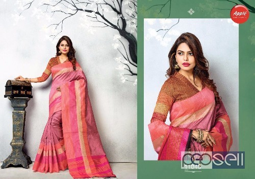 elegant apple sambhalpuri vol 1 plain silk border sarees with blouse piece avaialble 5 