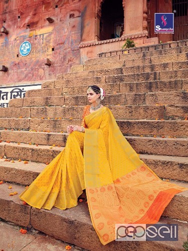 elegant shangrila varanasi weaving silk sarees with rich pallu and paire blouse avaialble 3 