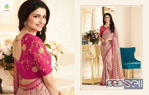 elegant vinay starwalk vol 27 georgette printed sarees with embroidered blouse avaialble 0 