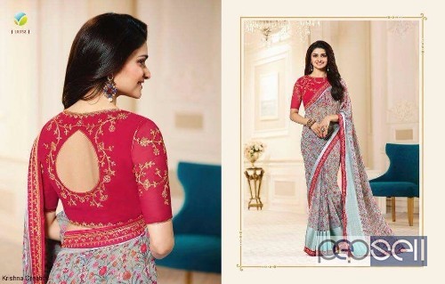 elegant vinay starwalk vol 27 georgette printed sarees with embroidered blouse avaialble 2 