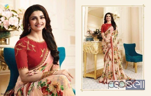 elegant vinay starwalk vol 27 georgette printed sarees with embroidered blouse avaialble 5 