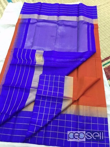 elegant pure kanchi silk sarees with zari checks, contrast rich pallu and blouse available 1 