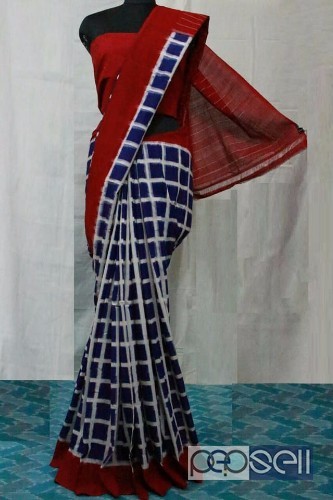 elegant mercerised ikkat cotton printed sarees with running blouse available 1 