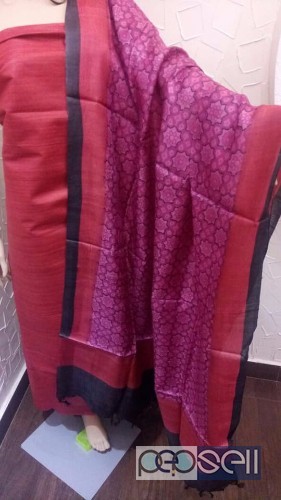 elegant pure khadi silk plain top with pure tussar printed dupatta available 1 