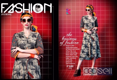 kersom pari rayon printed long gown kurtis catalog at wholesale 4 