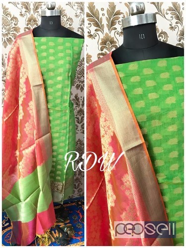 elegant rdw banarasi chanderi silk suits with cotton bottom and banarasi dupatta avialable 1 