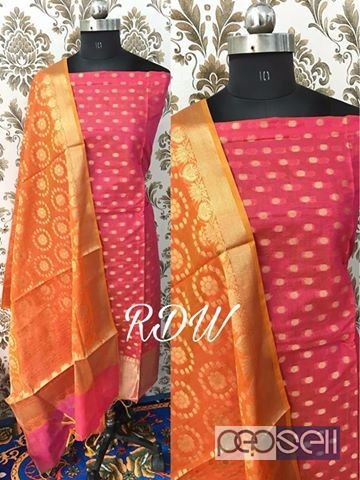 elegant rdw banarasi chanderi silk suits with cotton bottom and banarasi dupatta avialable 4 