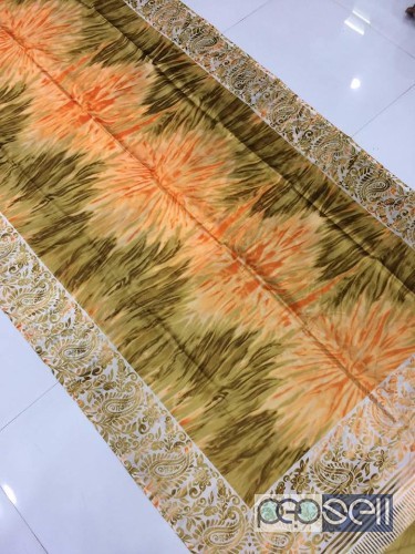 elegant latest collection of soft silk printed sarees with running blouse available 5 