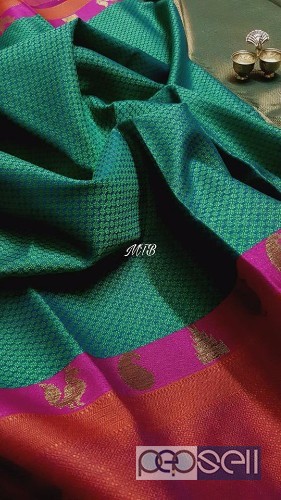 elegant mtb kora kanchi weaving sarees with contrast pallu and blouse avaialble 0 
