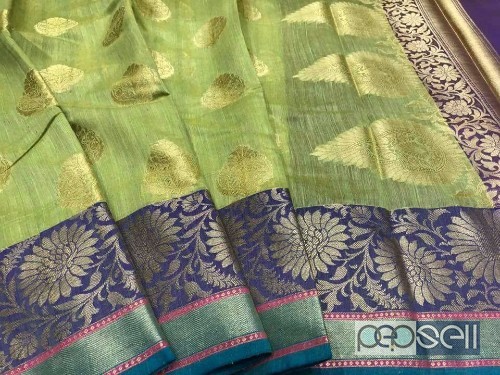 elegant dupion art silk weaving sarees with contrast pallu and blouse available 4 