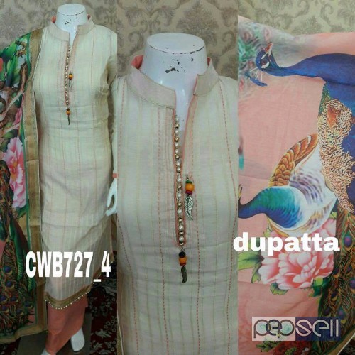elegant cwb chanderi silk embrodiered suits with bottom and designer chiffon dupatta 0 