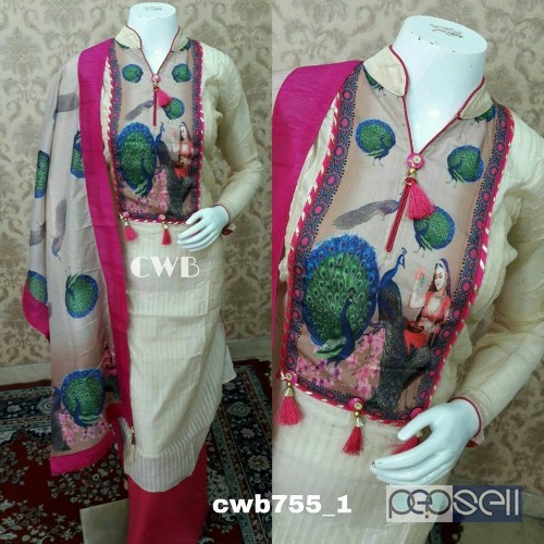 elegant cwb chanderi silk embrodiered suits with bottom and designer chiffon dupatta 1 