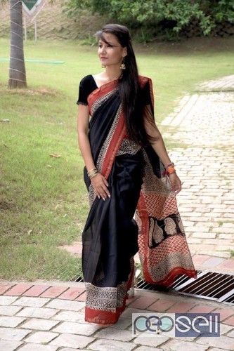 latest collection of silk cotton hand block printed sarees with blouse available 1 