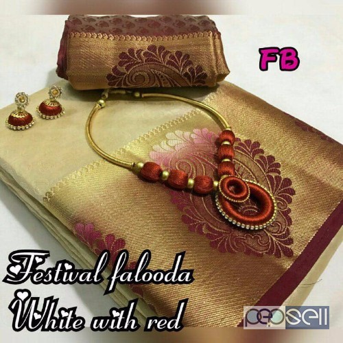 FB brand festival falooda tussar silk sarees price- rs750 each moq- 10pcs no singles or retail 0 