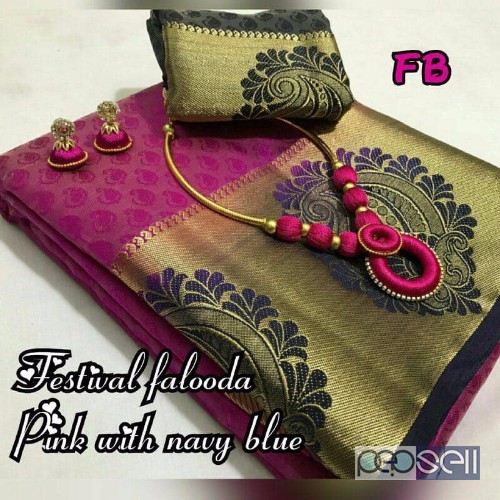 FB brand festival falooda tussar silk sarees price- rs750 each moq- 10pcs no singles or retail 5 