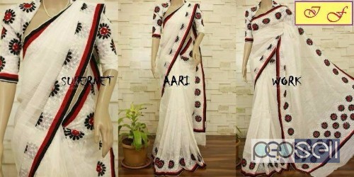 elegant aari work designer sarees with running blouse available 0 