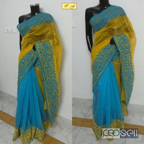 elegant aari work designer sarees with running blouse available 1 