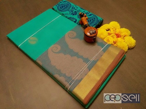 elegant chettinad cotton sarees with thread work on border and thread butta work all over with kalamkari blouse 5 