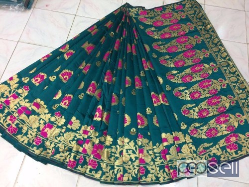 elegant pure organza silk sarees with rich pallu and contrast blouse available 0 