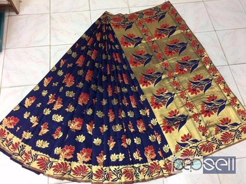 elegant pure organza silk sarees with rich pallu and contrast blouse available 4 
