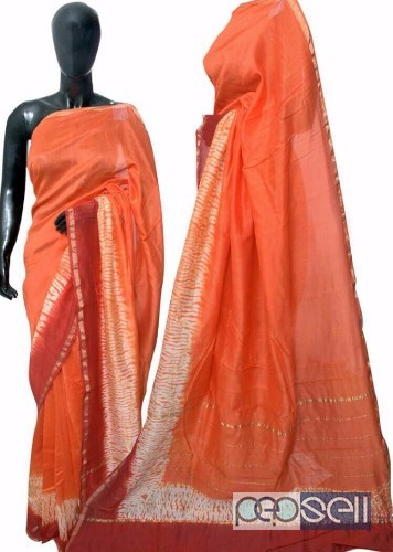 elegant latest collection of chanderi printed sarees with blouse available 0 
