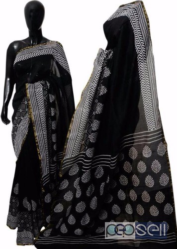 elegant latest collection of chanderi printed sarees with blouse available 2 