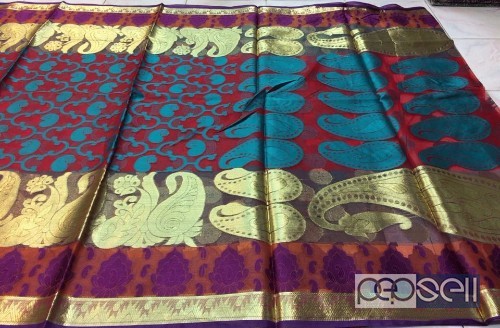 elegant latest collection of tussar silk sarees with rich pallu and running blouse available 2 
