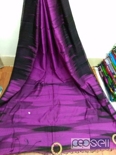 elegant latest collection of cotton silk ikkat handloom sarees with blouse avialble 1 