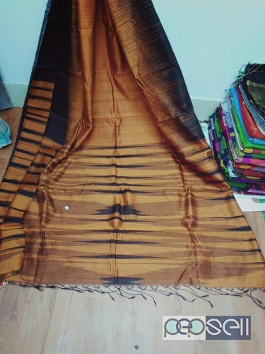 elegant latest collection of cotton silk ikkat handloom sarees with blouse avialble 2 