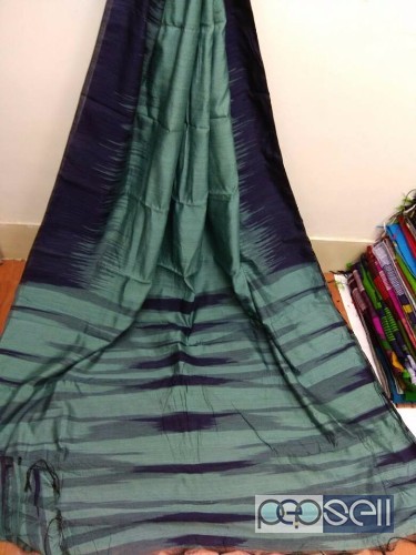 elegant latest collection of cotton silk ikkat handloom sarees with blouse avialble 3 